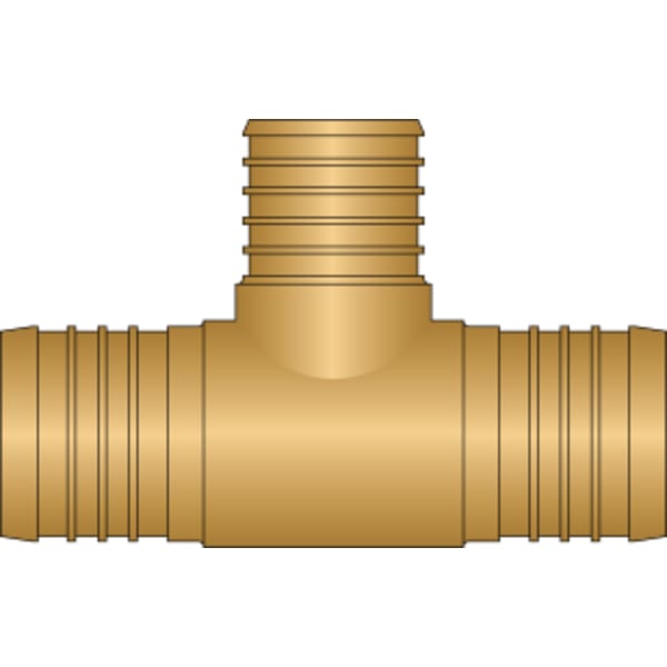 1-1/2" x 1-1/2" x 1-1/4" PEX Reducing Tee (Crimp(F1807)) - Brass