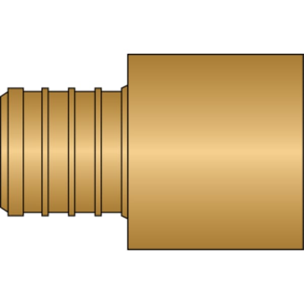 1" PEX × 1" Female Sweat No Lead Brass Adapter