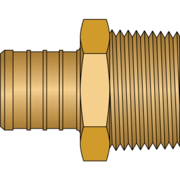 1" PEX × 1" Male Pipe Thread No Lead Brass Adapter