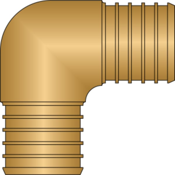 1-1/4" PEX 90° Elbow (Crimp(F1807)) - Brass