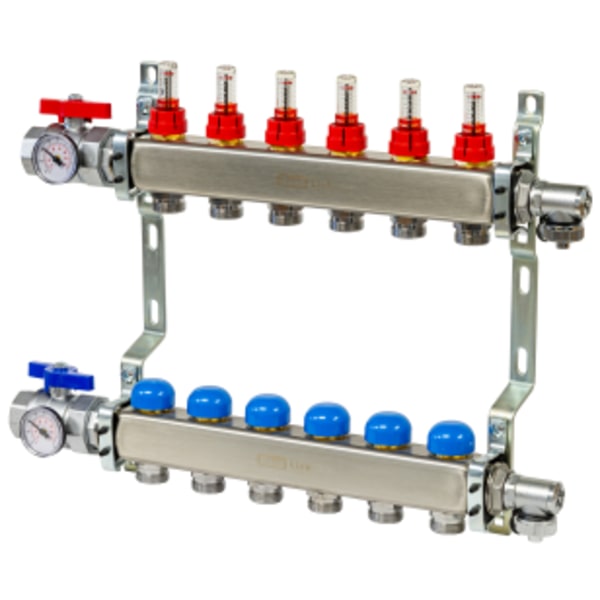 10 Loop 1-1/4" SS Manifold with Flow Meters