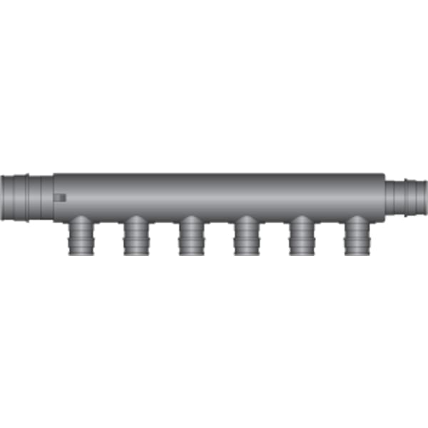 6-Port  PEX Flow Through Manifold Tee - 1" Expansion Inlet,  3/4"Expansion Outlet - (6) 1/2" Expansion Ports - Composite, Expansion(F1960)