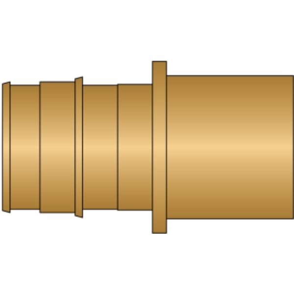 1" PEX F1960 × 1" Male Sweat No Lead Brass Adapter
