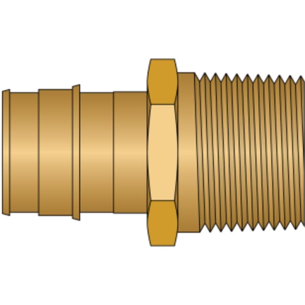 1" PEX F1960 × 1" Male Pipe Thread No Lead Brass Adapter