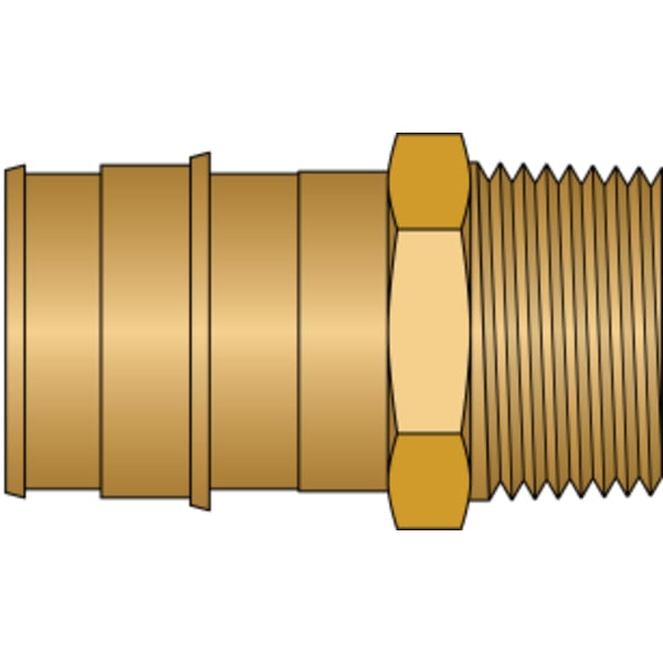 1" PEX F1960 × 3/4" Male Pipe Thread No Lead Brass Adapter