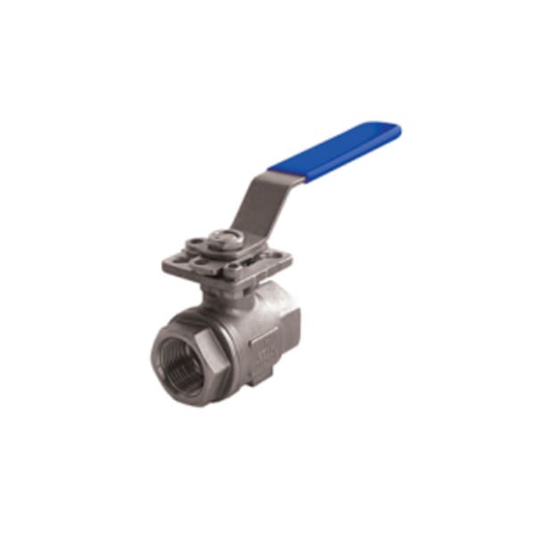 3/8" Threaded - Stainless Steel, 2 Piece, Full Port, Threaded Connection, 1000 WOG, with ISO Mounting Pad