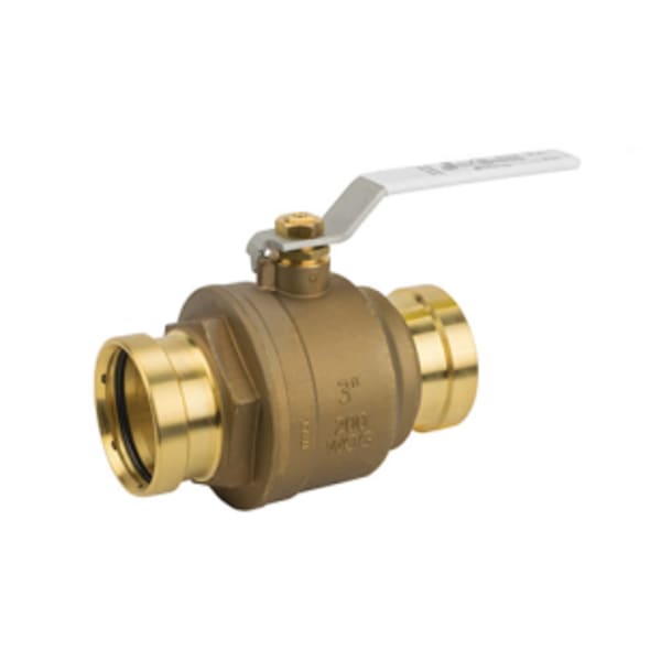 3" Press - Full Port, 2 Piece, Press XLC Connection, Dezincification Resistant Brass, 200 WOG