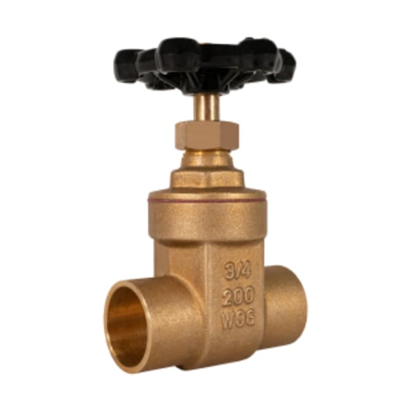 3" Sweat - Regular Brass Gate Valve, Non-rising Stem, Solder Connection, 200 WOG