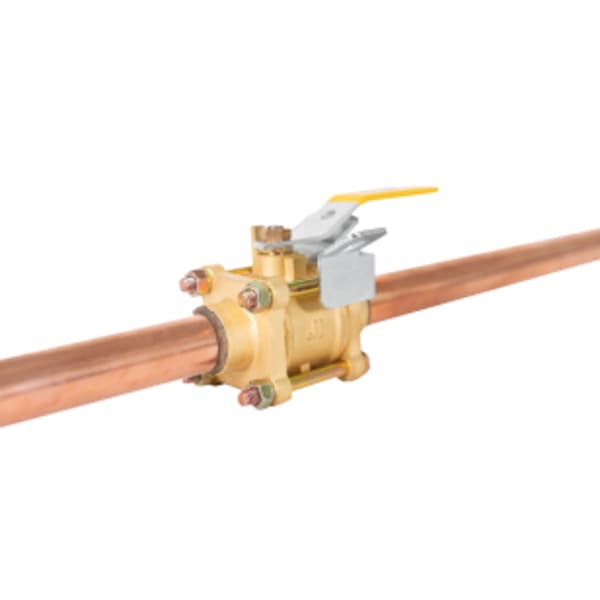 1" Solder - Oxygen Cleaned for Medical Gas, 3 Piece 4 Bolt, Copper Stub Connection, 600 WOG