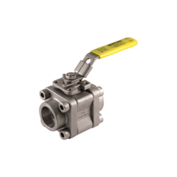 1-1/4" Socket Weld - Standard Port, 3 Piece 4 Bolt Enclosed, Socket Weld Connection, 2000 WOG, Stainless Steel Ball and Stem