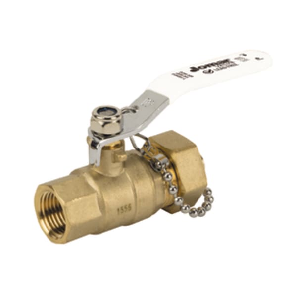 3/4" FIP x Hose - Full Port, 2 Piece, Threaded x Hose Connection, 600 WOG, Stainless Steel Ball and Stem with Cap and Chain