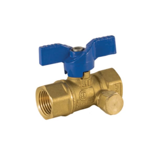 1/4" FIP - Gas Ball Valve, 2 Piece, 600 WOG, with Side Tap