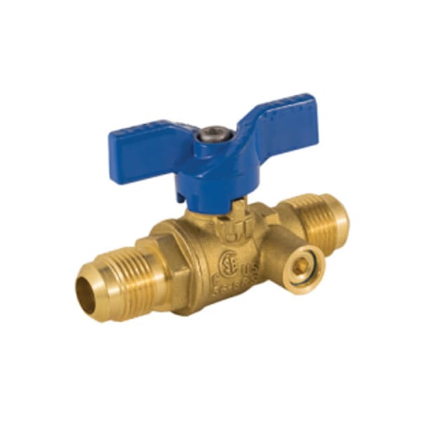 3/8" FIP - Gas Ball Valve, 2 Piece, 600 WOG, with Side Tap