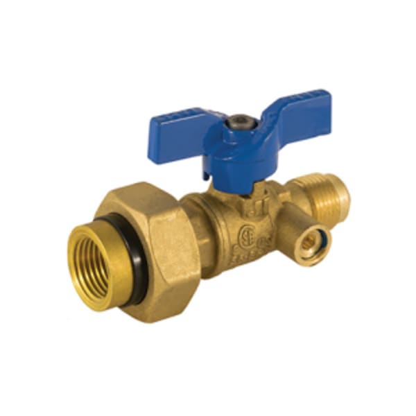 1/2" FIP x Flare - 2 Piece, Female Dielectric Union End x Flare Connection, 600 WOG, with Side Tap