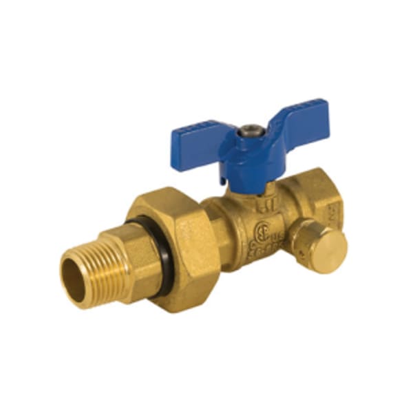 3/4" FIP - Gas Ball Valve, 2 Piece, Integrated Dielectric Union End, 600 WOG
