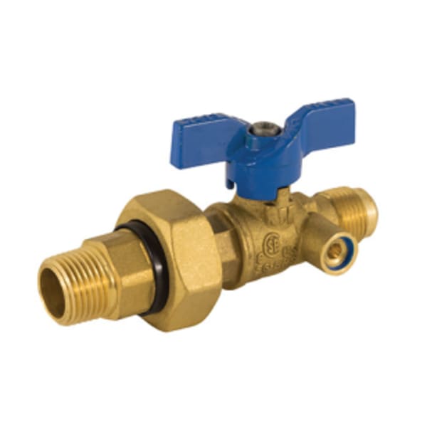 1/2" FIP - Gas Ball Valve, 2 Piece, Integrated Dielectric Union End, 600 WOG