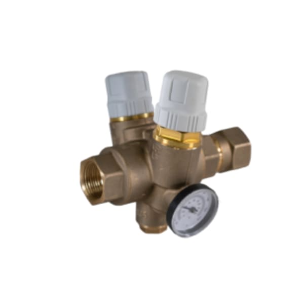 1/2" FIP - Thermostatic Balancing Valve, Variable Set Point, 150 CWP, Actuated Disinfection w/Optional Check Valve