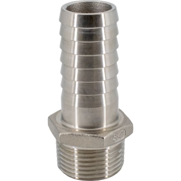 1-1/2" - Insert x MIP, .304 Stainless Steel Insert x MNPT Adapter