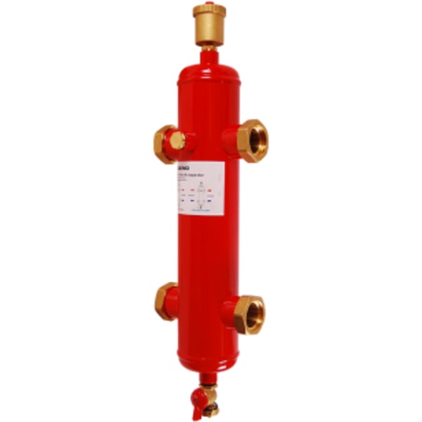1-1/4" - , LegendConnect Painted Steel Hydraulic Separator Body with Air Vent, Check Valve Adapter, Purge Valve, and Insulation Jacket