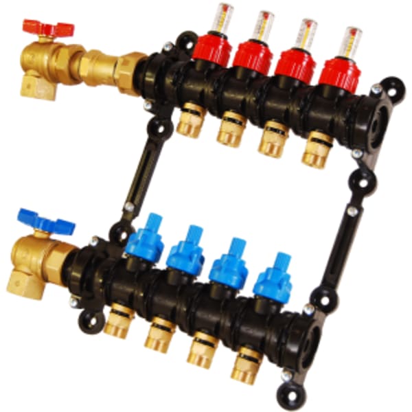 12 PORT - 1" EP Angle Manifold with - Angle Isolation Valve