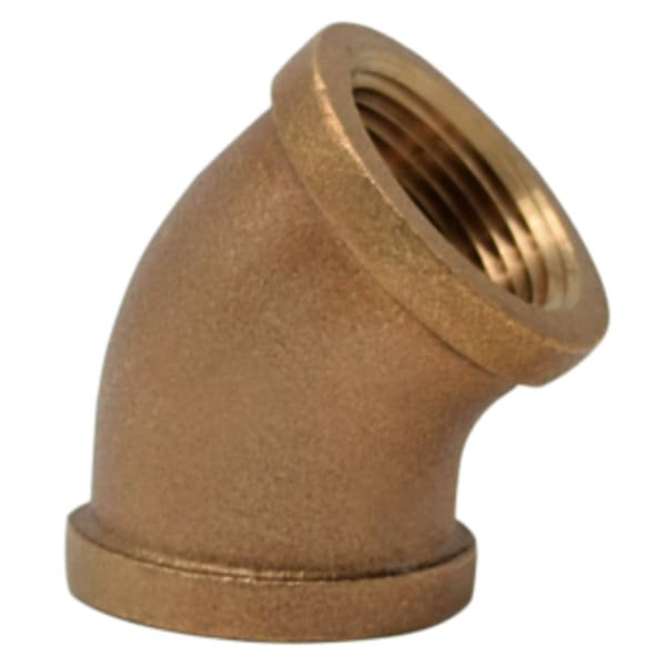 1" - 45 Deg Bronze Elbow - Lead Free - FNPT x FNPT