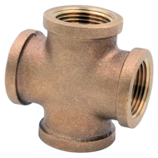 1/4" - Bronze Cross - Lead Free - FNPT x FNPT x FNPT x FNPT