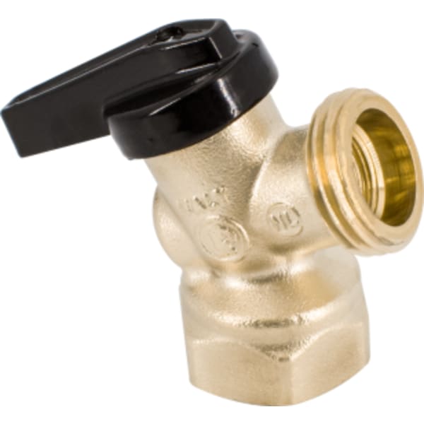 1/2" - FIP x Hose, No Lead Forged Brass 1/4-Turn Ball Valve Boiler Drain