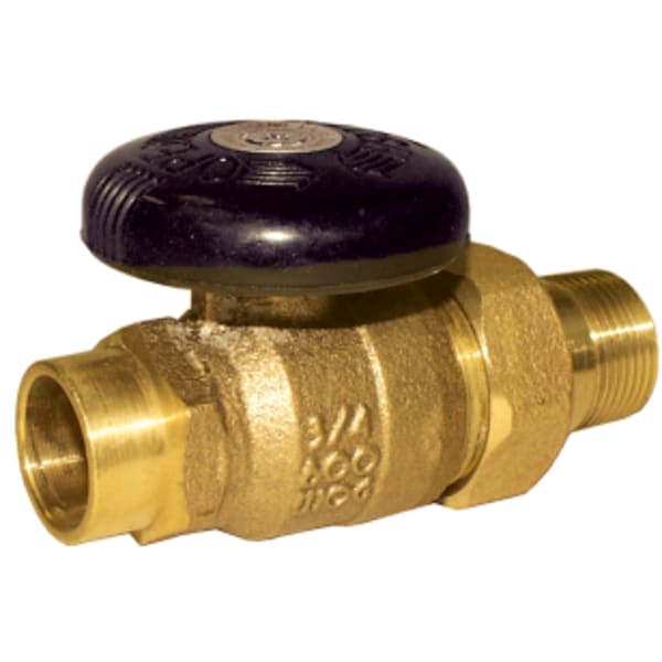 1/2" - Sweat x Sweat, Cast Bronze 1/4-Turn Straight Circulator Valve