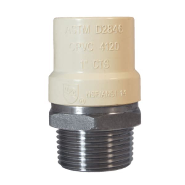 3/4" - CPVC x MIP, Stainless Steel MNPT x CPVC Transition Fittings