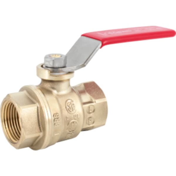 1-1/2" - FIP x FIP, No Lead Forged Brass Pro Pattern Full Port Ball Valve with Cubic Ball