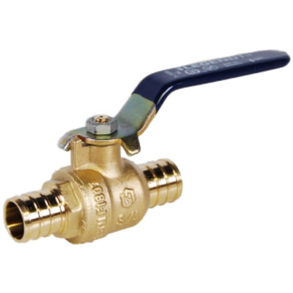 1-1/4" - F1807, No Lead DZR Forged Brass Crimp/Cinch PEX Ball Valve