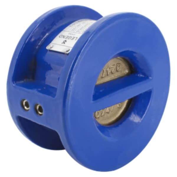 2-1/2" - Wafer x Wafer, Ductile Iron Twin Disc Silent Wafer Check Valve with Aluminum Bronze Disc