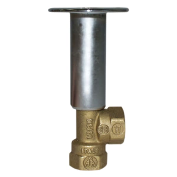 1/2" - FIP x FIP, Kit with Forged Brass Multi-Turn Globe-Type Angle Pattern Log Lighter Valve with Burner Bar, Polished Brass Escutcheon, and Key