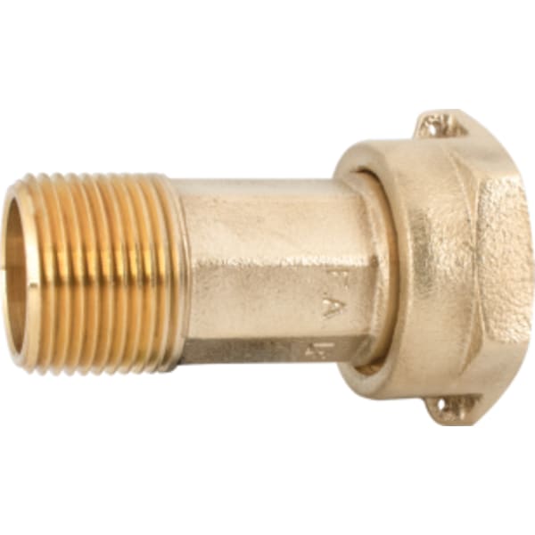 3/4" - MIP x AWWA, No Lead Cast Brass Water Service MNPT x AWWA Meter Coupling