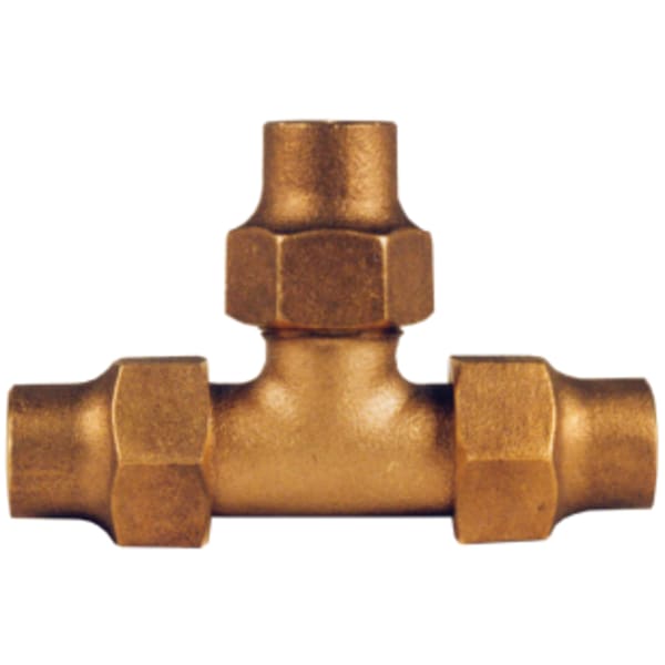 1" - Flare x Flare x Flare, No Lead Cast Bronze Water Service Flare Tee