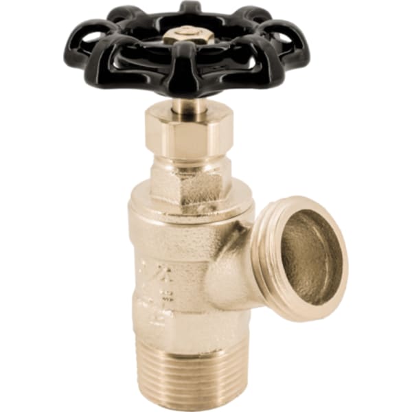 3/4" - MIP x Hose, No Lead Forged Brass Boiler Drain