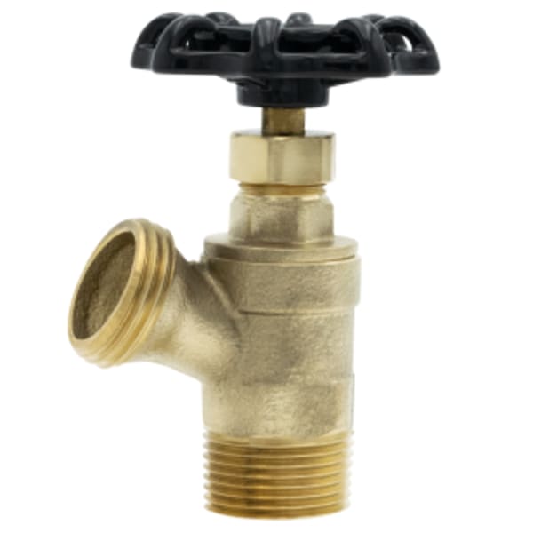 3/4" - MIP x Hose, Forged Brass Boiler Drain