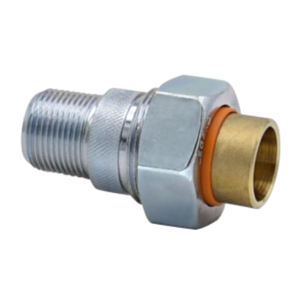3/4" x 1/2" - MIP x Sweat, No Lead Forged Brass/Forged Steel MNPT x Sweat Dielectric Union