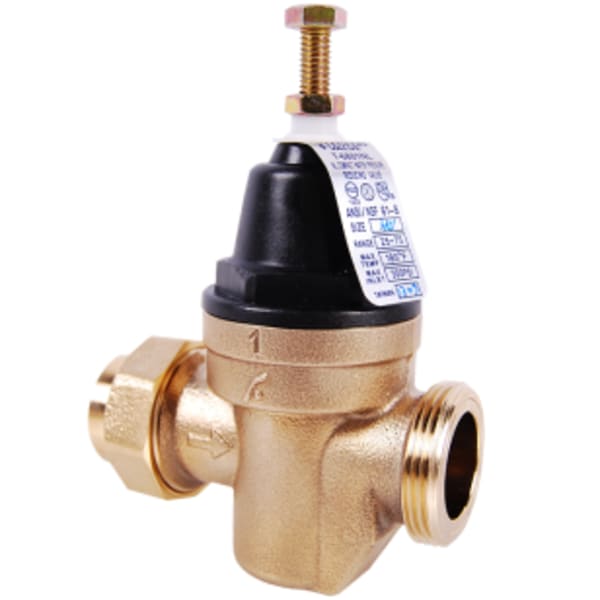 1" - FIP Union x FIP, No Lead Cast Brass FNPT Union x FNPT Compact Pressure Reducing Valve with Thermoplastic Bonnet
