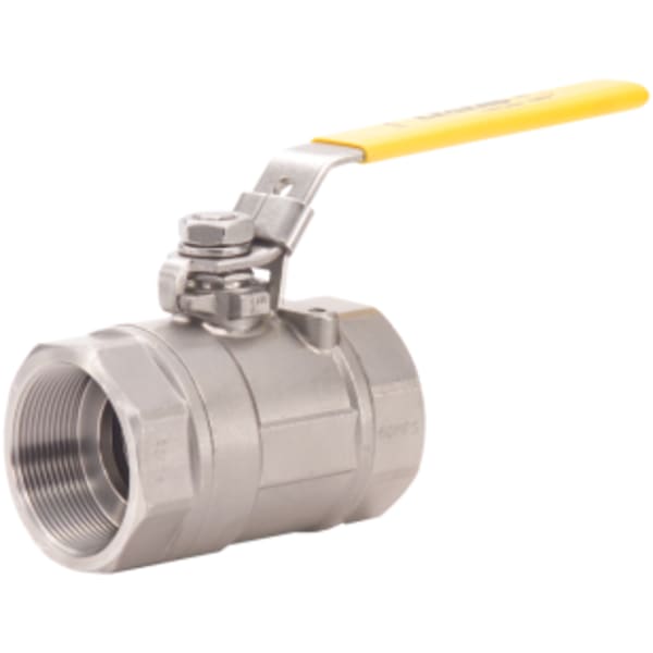 3/8" - FIP x FIP, 316 Stainless Steel Two-Piece Large Port Ball Valve with Locking Device