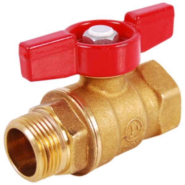 1/4" - MIP x FIP, No Lead Forged Brass Mini Large Port MNPT x FNPT Transition Ball Valve with Tee Handle