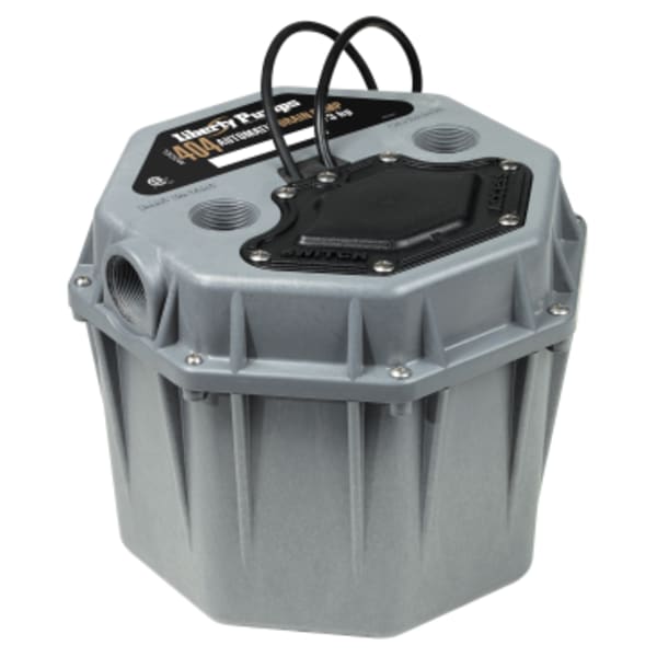 1/3 hp, Residential drain Pump, short profile, 1-1/2" vent, inlet and discharge, includes standard ALM-2 alarm