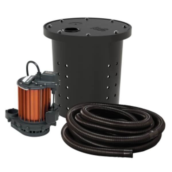 1/3 hp, Submersible Crawl Space Sump Pump, includes basin and hose kit, 25' cord