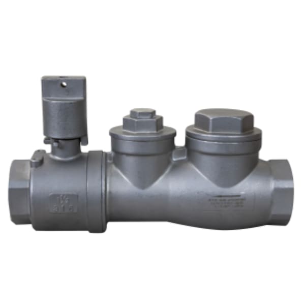Curb stop/Swing check valve assembly, 316 Stainless steel, 1-1/2" FNPT