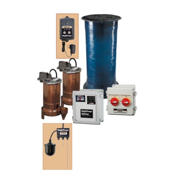 6/10 hp, Subemersible Elevator Sump Pump, 230V, 3PH, Duplex, no holding tank, remote alarm, touch screen controls