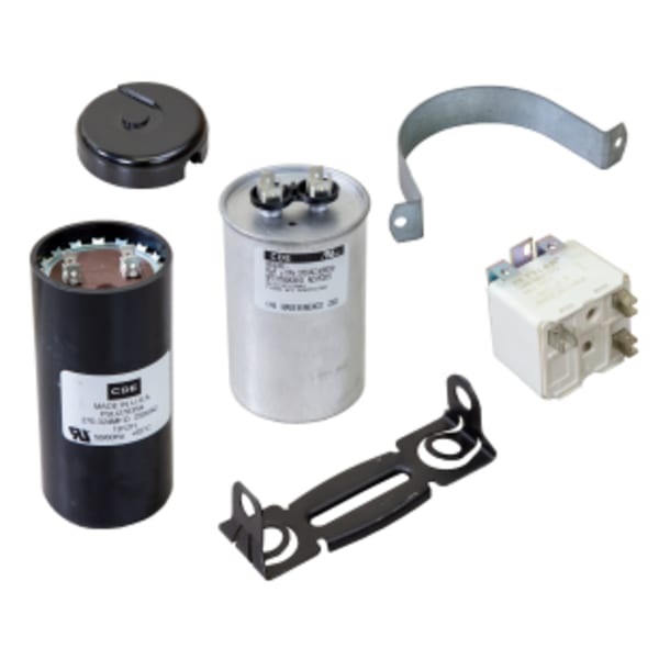 Kit, Start/Run capacitor and relay kit for control panel, for use with XLSG & XLSGX-Series grinder, 200V, single phase