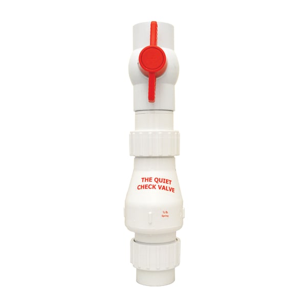 Check valve, 1-1/2" Quiet, compression, combination ball and check valve