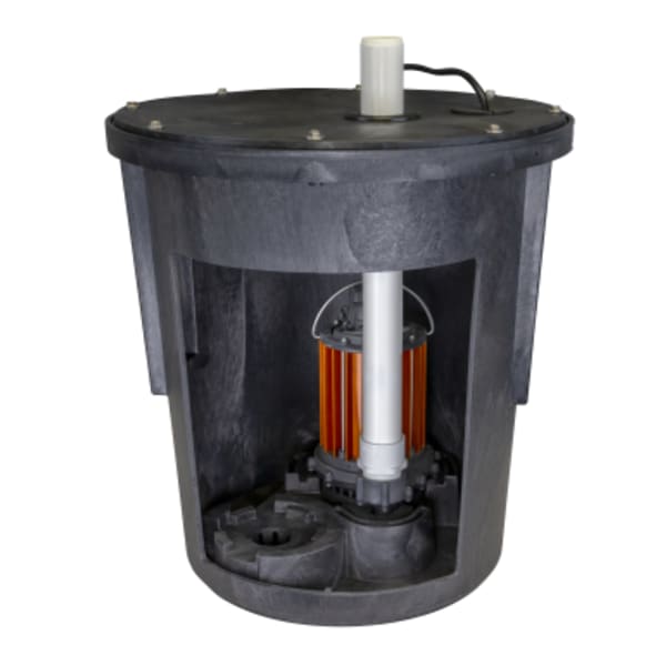 Assembled Sump kit, 1/2 hp model 457, 18" x 22" basin with cover, 25' Cord