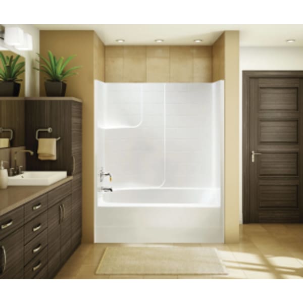 TSTEA62 60 x 31 AcrylX Alcove Right-Hand Drain One-Piece Tub Shower in White