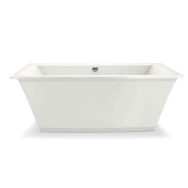 Optik 6636 F Acrylic Freestanding Center Drain Bathtub in White with White Skirt